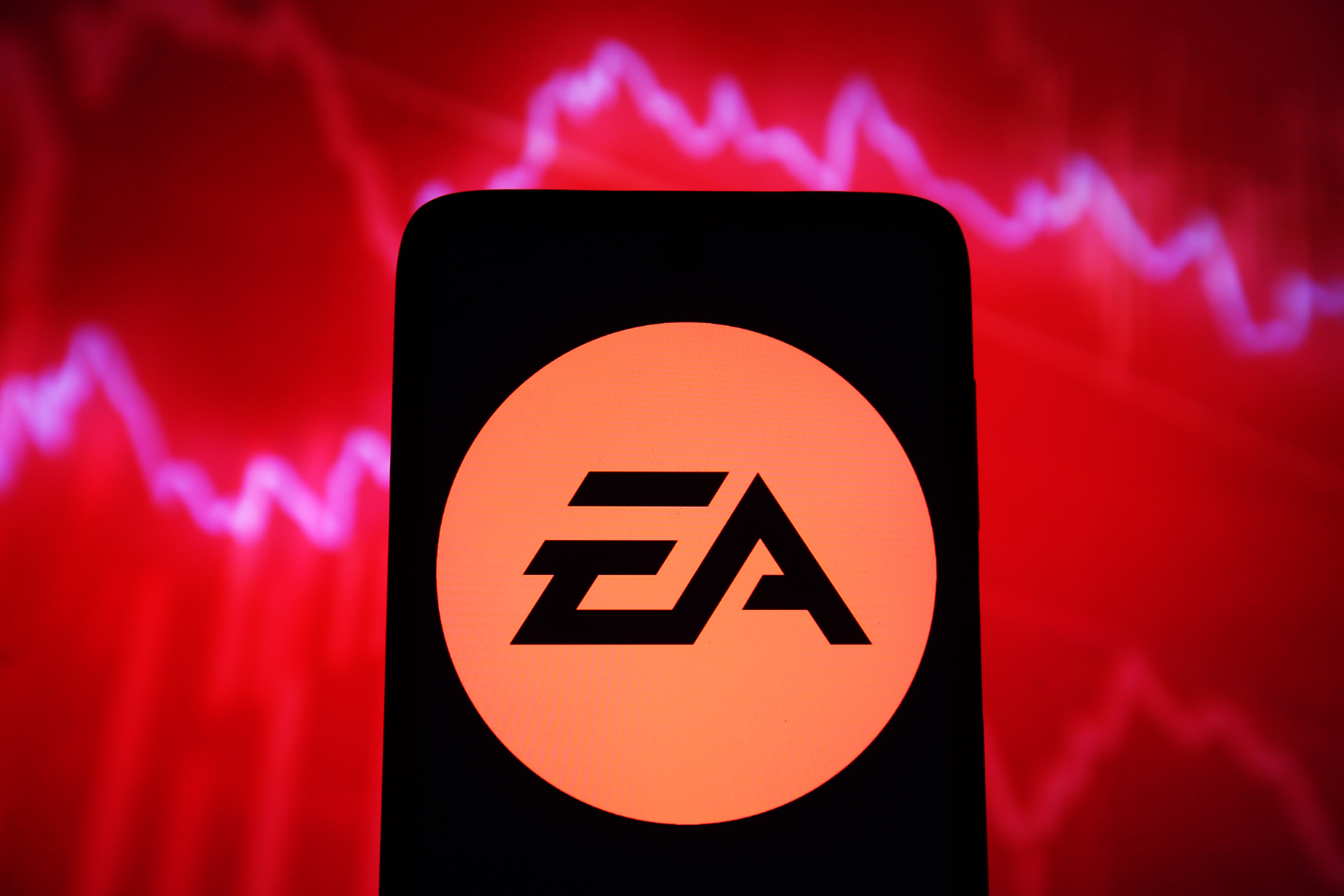 In this photo illustration, Electronic Arts Inc. (EA) logo...